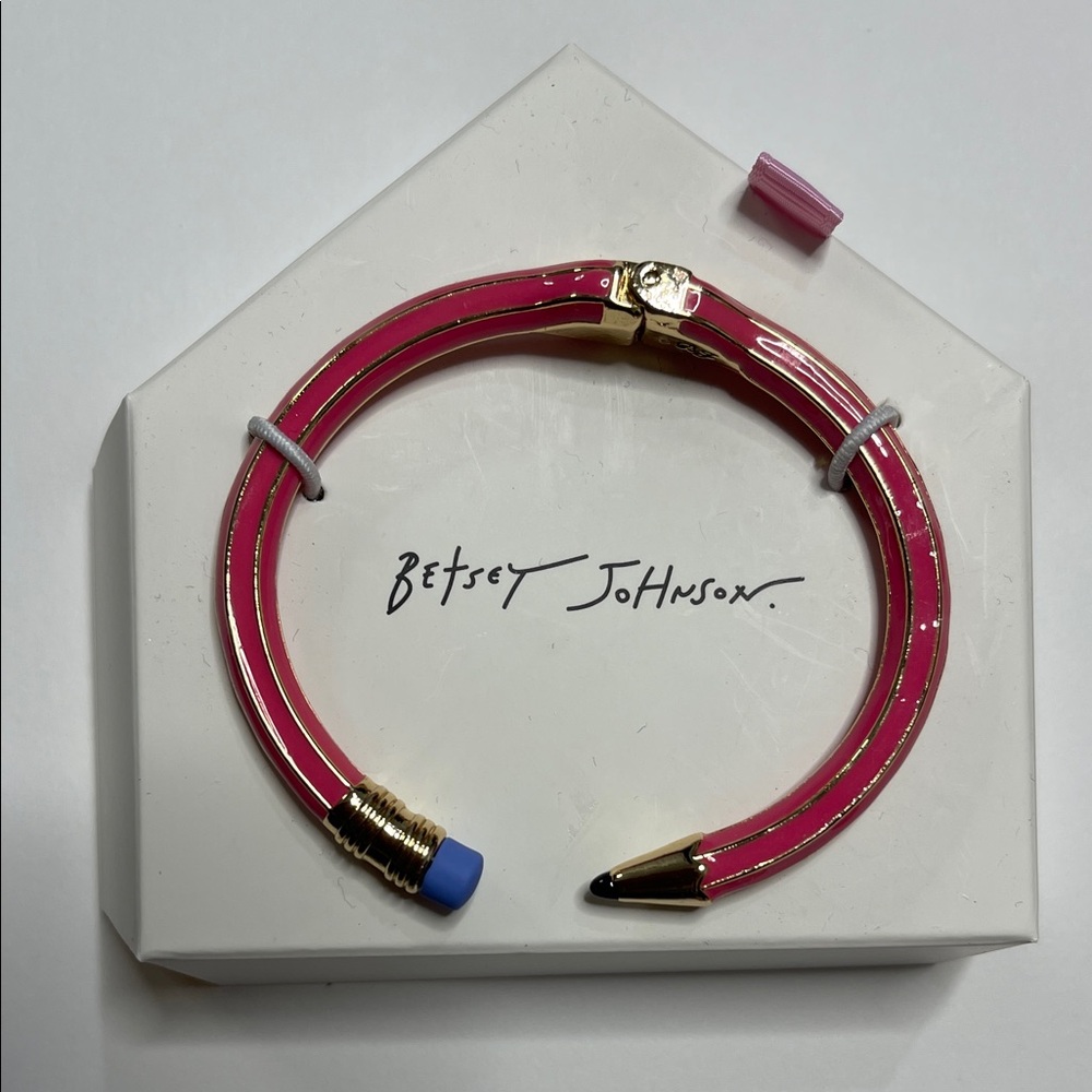 Betsey Johnson Hot Pink and Gold Bracelet